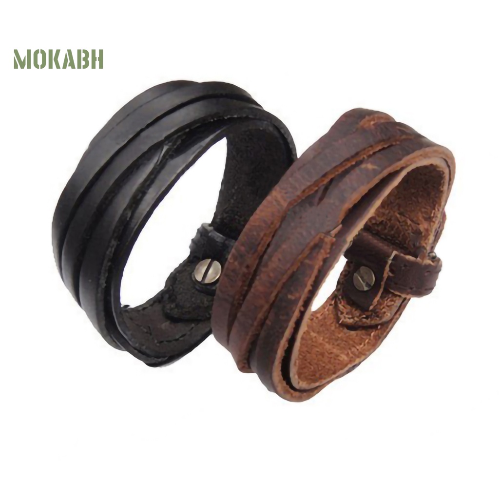 Vòng Tay Giả Da Bện Nhiều Lớp Phong Cách Punk Cá Tính Dùng Hàng Ngày