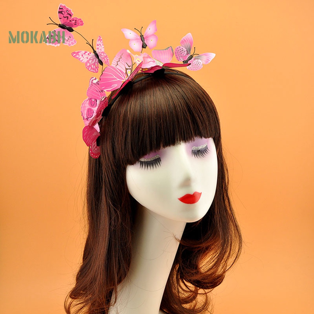 Băng Đô Cài Tóc Hình Bướm Ba Chiều Bằng Nhựa Sáng Tạo