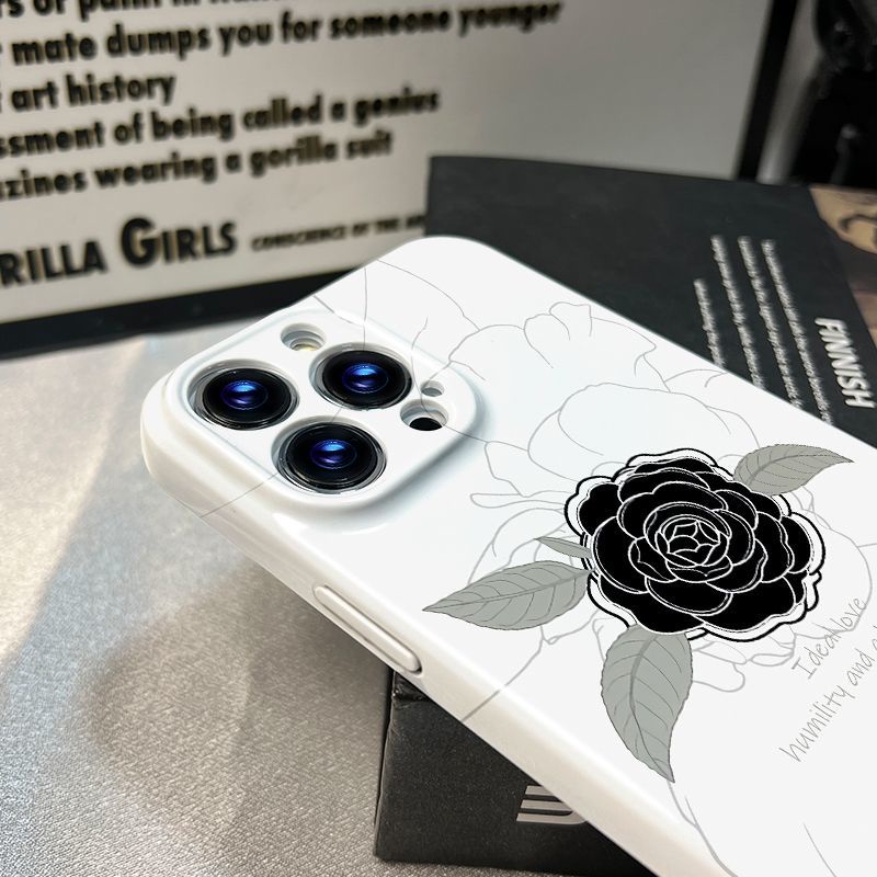 Ốp Điện Thoại In Logo Lv Màu Trắng Thời Trang Sang Trọng Cho iPhone14 xr 12 / 1311xs Camellia Promax