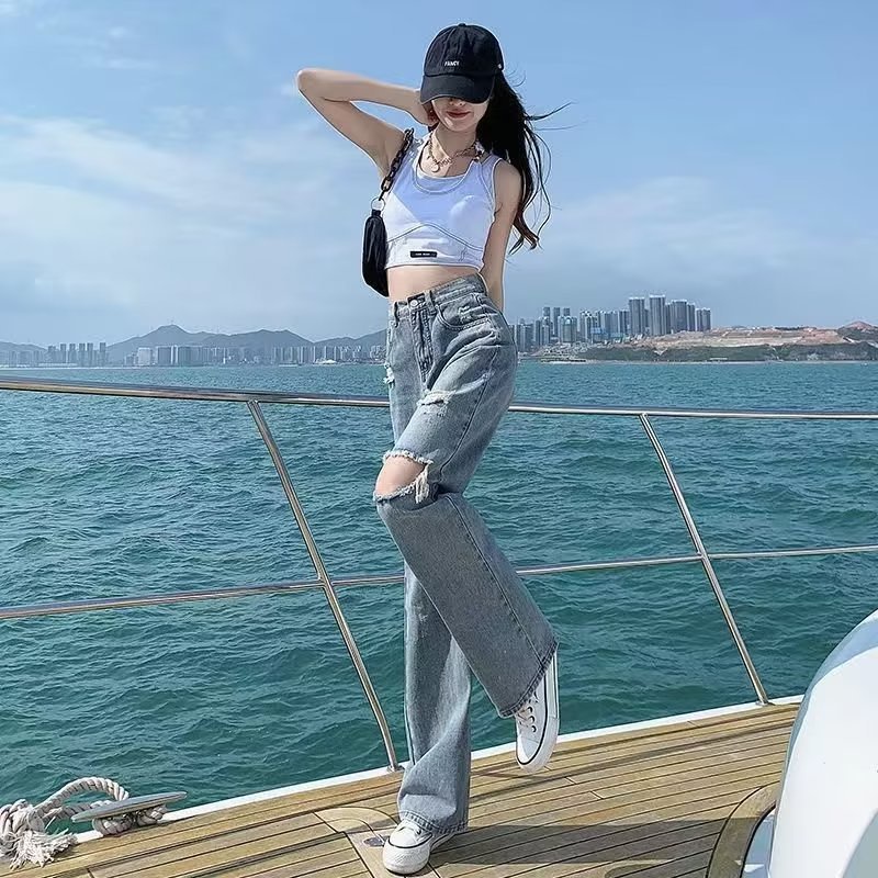 JINSHIHUI  quần ống rộng hot trend quần ống rộng cạp thấp y2k 2023 NEW ins Thời trang Trendy Unique A20M02B 36Z230909