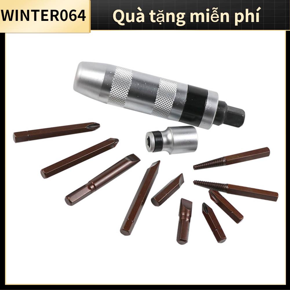 Winter064 Bộ mũi vít tác động với hộp lưu trữ Công cụ sửa chữa ô tô di để loại bỏ các ốc bị rỉ sét