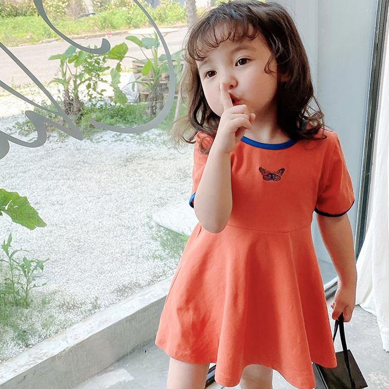 Đầm Công Chúa Tay Ngắn Bằng Vải cotton Thời Trang Mùa Hè Hàn Quốc Hàng Mới Dành Cho Bé Gái