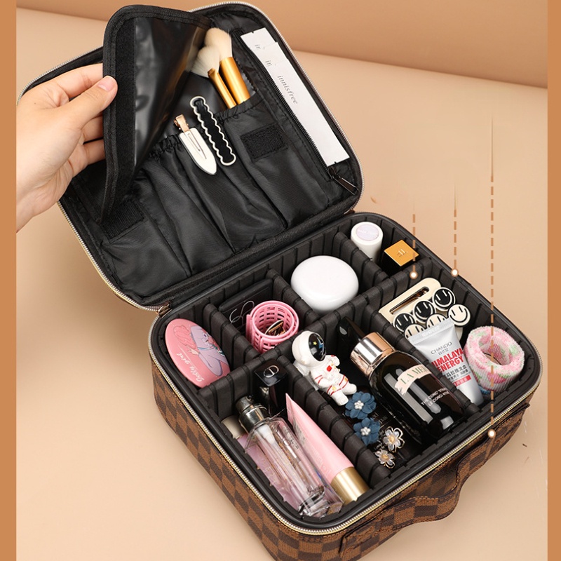 Hộp Đựng Dụng Cụ Trang Điểm Bằng PU Sức Chứa Lớn Tiện Dụng