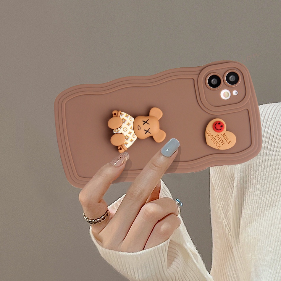 Ốp Điện Thoại Silicon Dẻo Hình Gấu 3D iPhone 11 12 13 14 Pro MAX Plus Mini X XR XS MAX 6 S 7 8 Plus SE 2020 11Pro 12pro 13Pro