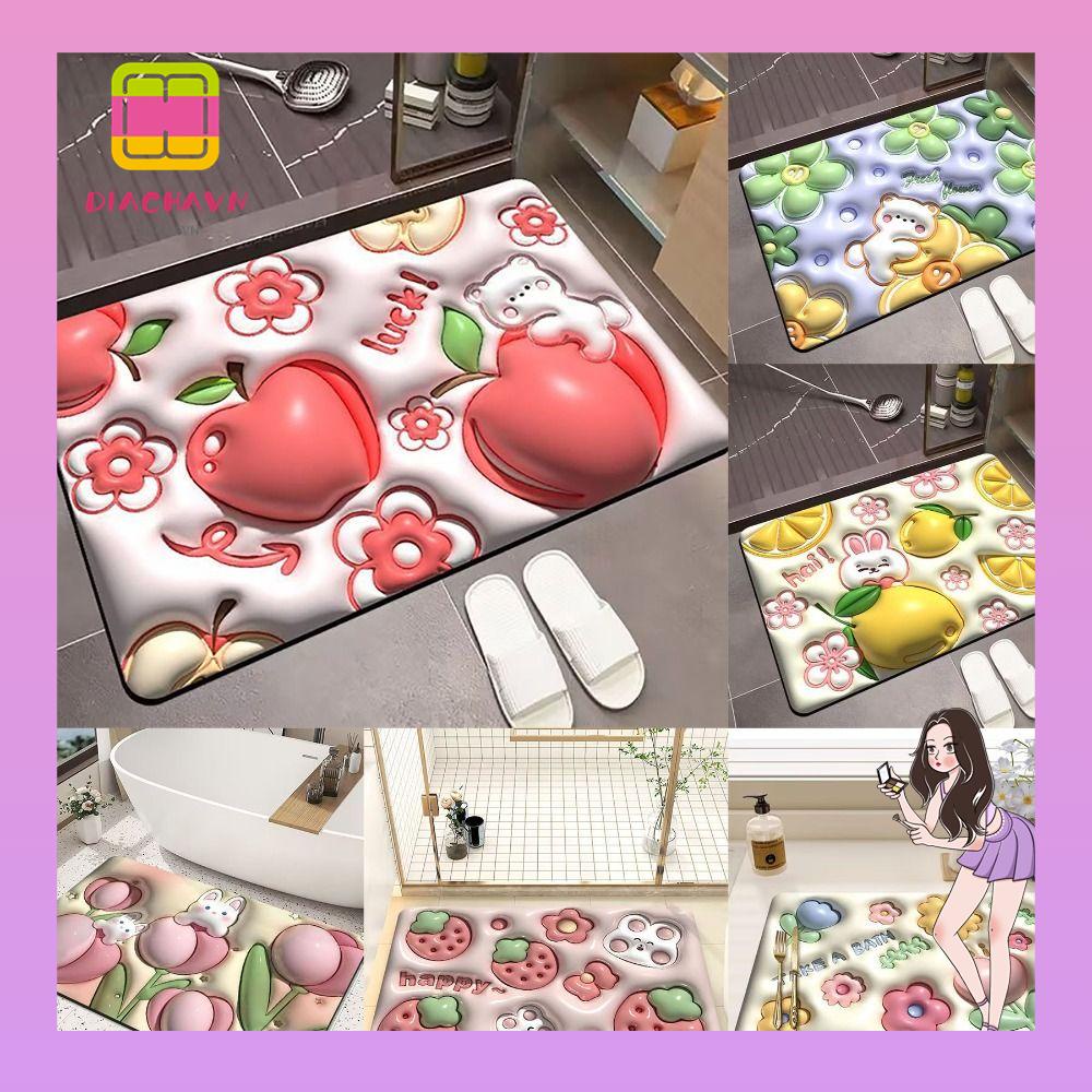Thảm Lót Bồn Cầu Chống Trượt In Họa Tiết Hoa 3D Độc Đáo Trang Trí Nhà Cửa