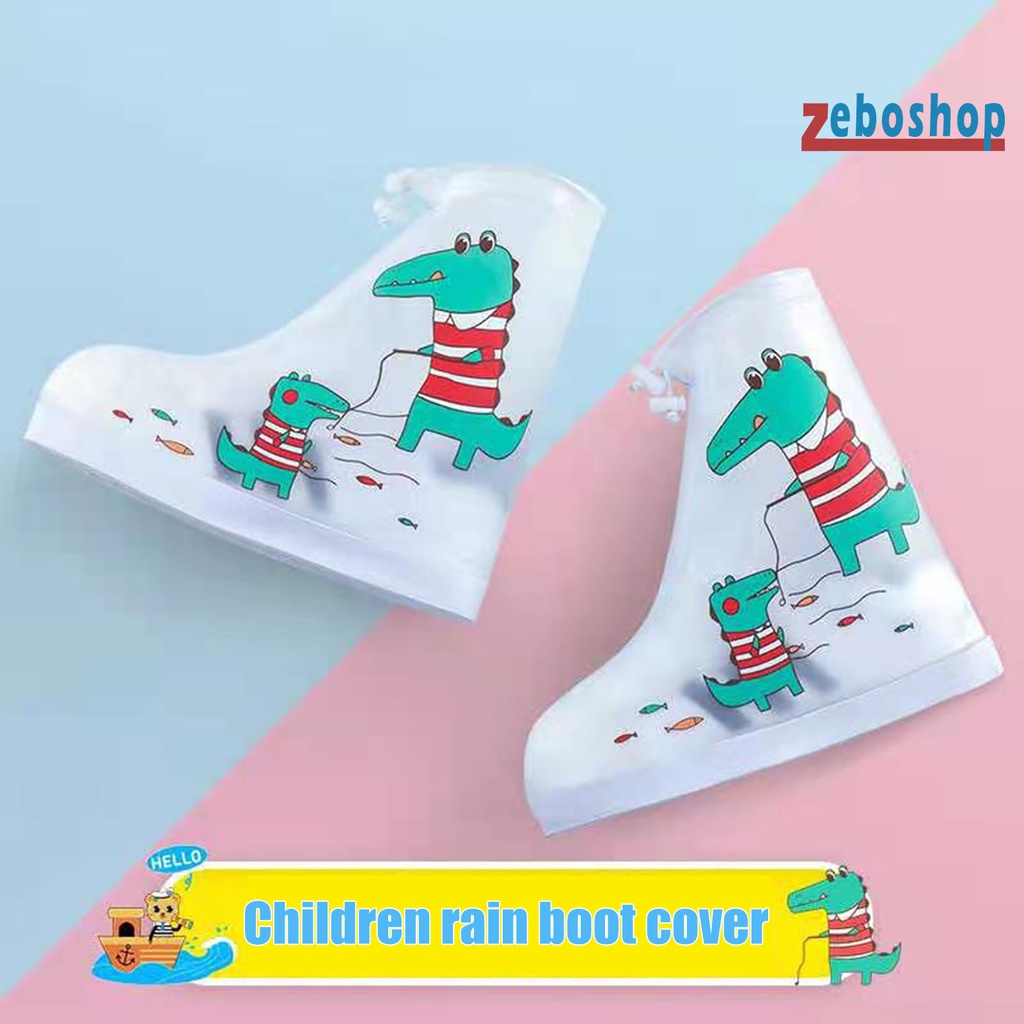 1 Cặp Giày Đi Mưa Chống Trượt Chống Thấm Nước In Họa Tiết Hoạt Hình Dễ Thương Cho Bé