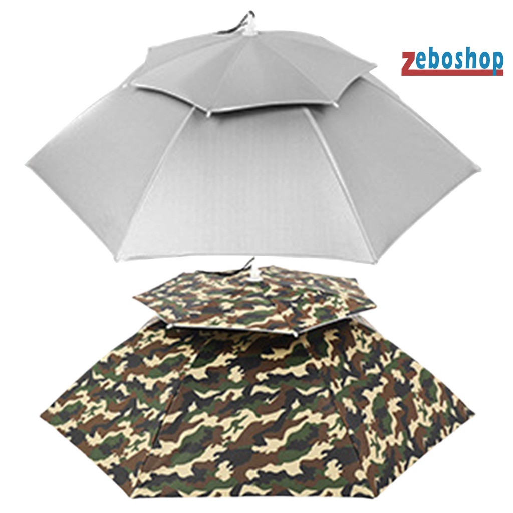 Dù Chống Nắng Hai Lớp 77cm Có Dây Đeo Co Giãn Tiện Dụng