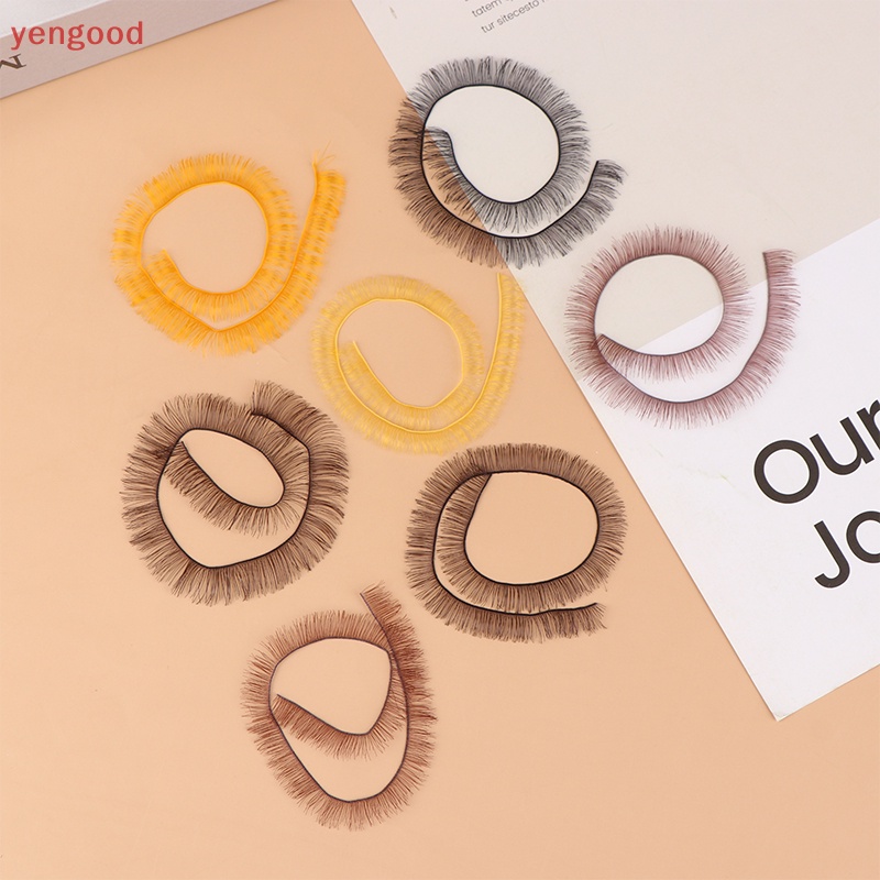Set 5 Cặp Lông Mi Giả Màu Đen / Vàng / Nâu Dành Cho Búp Bê