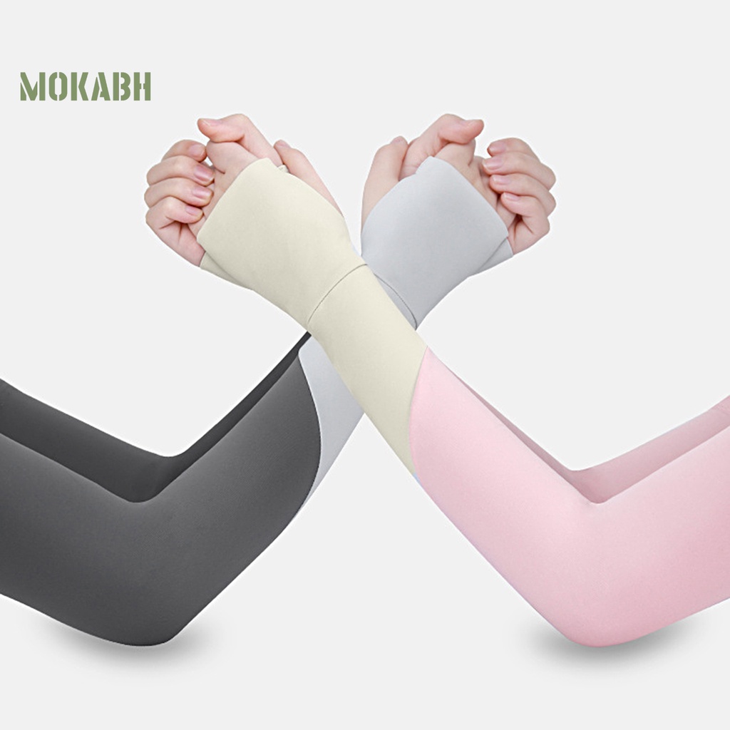 1 Cặp Ống Tay Áo Chống Nắng Bằng Lụa Lạnh Màu Sắc Tương Phản