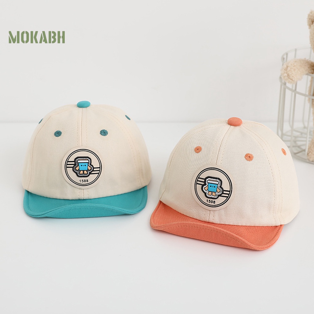 [Mok Abh] Mũ Bóng Chày Vành Tròn Mềm Mại Họa Tiết Hoạt Hình Phong Cách Hàn Quốc Có Thể Điều Chỉnh Kích Cỡ