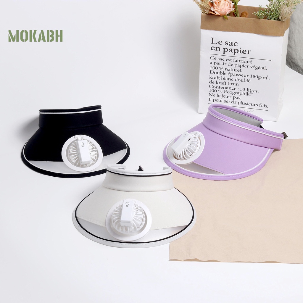 Mũ Lưỡi Trai Hở Chóp Màu Trơn Kèm Quạt Làm Mát Thời Trang Thể Thao Cho Bé