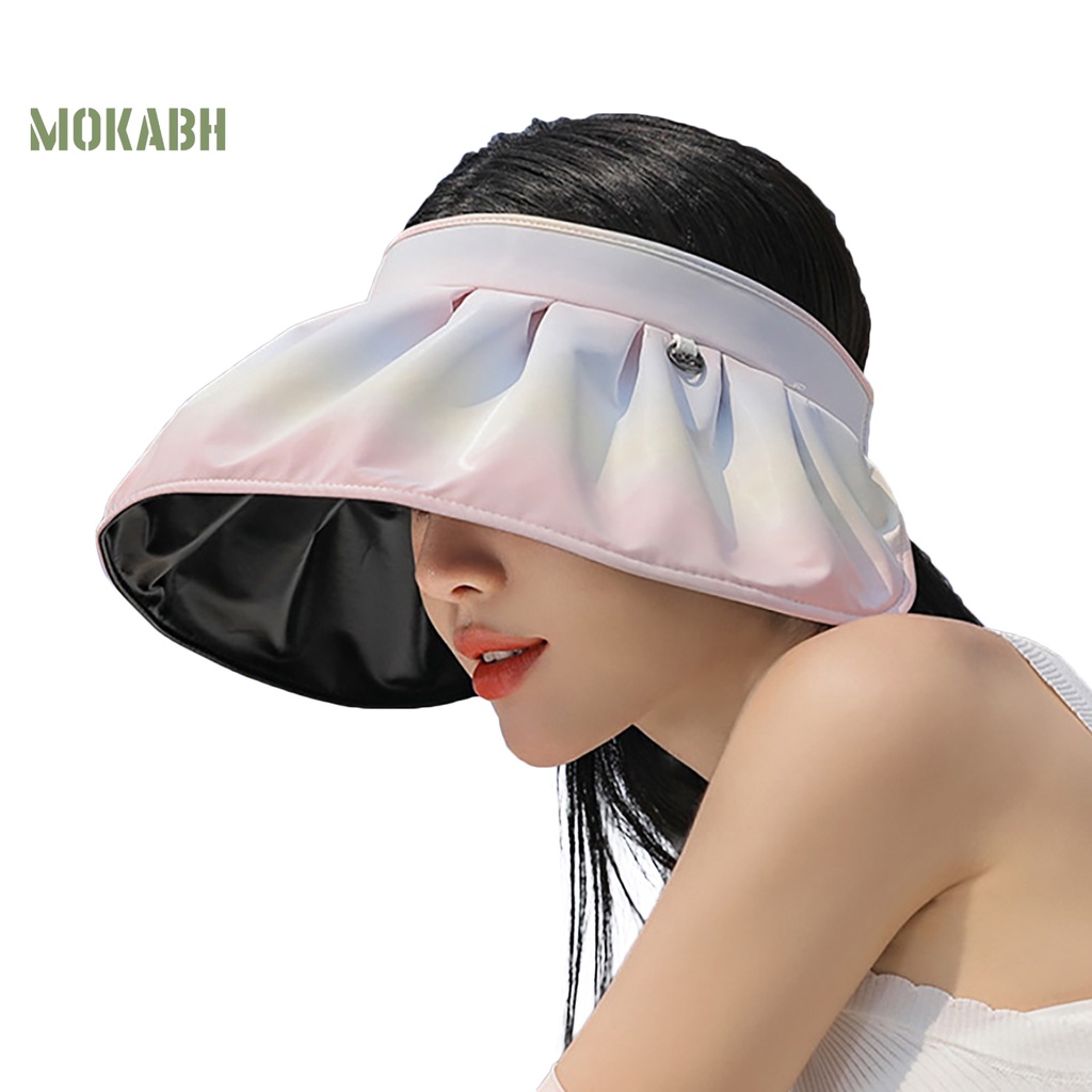 [Mok Abh] Mũ Rộng Vành Hở Chóp Chống Tia UV Co Giãn Phong Cách Hàn Quốc Cho Nữ