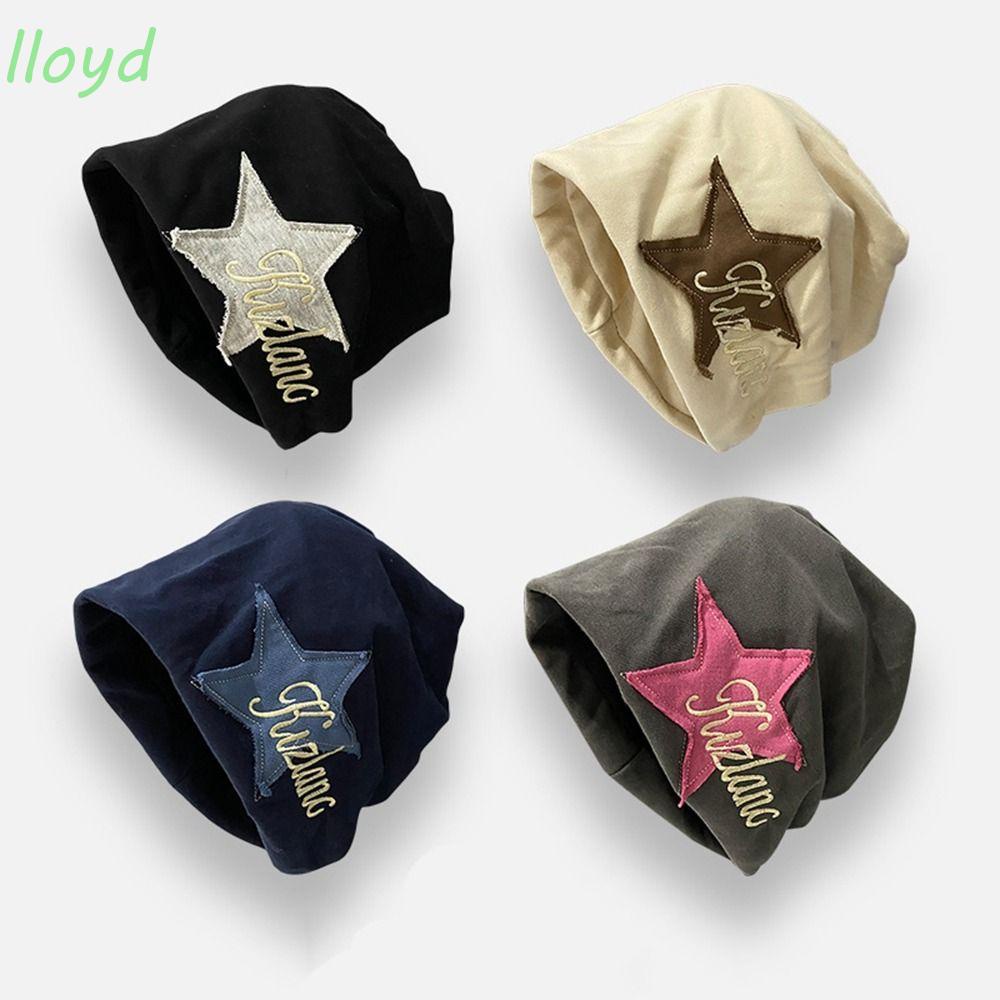 Mũ Beanie Màu Trơn Thêu Hình Ngôi Sao Thời Trang Thu Đông Hàn Quốc Y2k