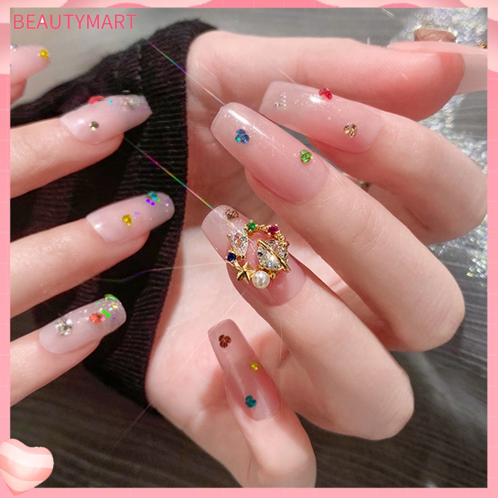 Túi 1440 Hạt Kim Cương Giả Tròn Nhỏ Gọn Nhẹ Dùng Trang Trí Móng Tay DIY