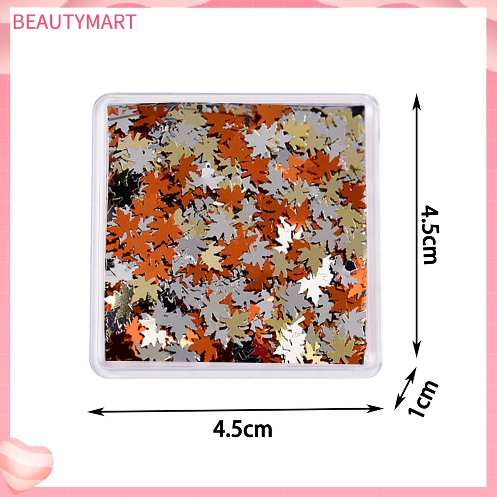 1 Hộp Kim Tuyến Lá Phong Mini Siêu Mỏng Nhiều Màu Sắc Lấp Lánh Trang Trí Móng Tay Nghệ Thuật DIY