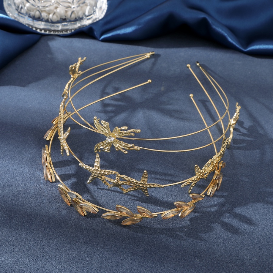 Băng Đô Cài Tóc Hai Lớp Đính Đá Hình Bướm Bằng Hợp Kim Phong Cách Hàn Quốc Dành Cho Nữ