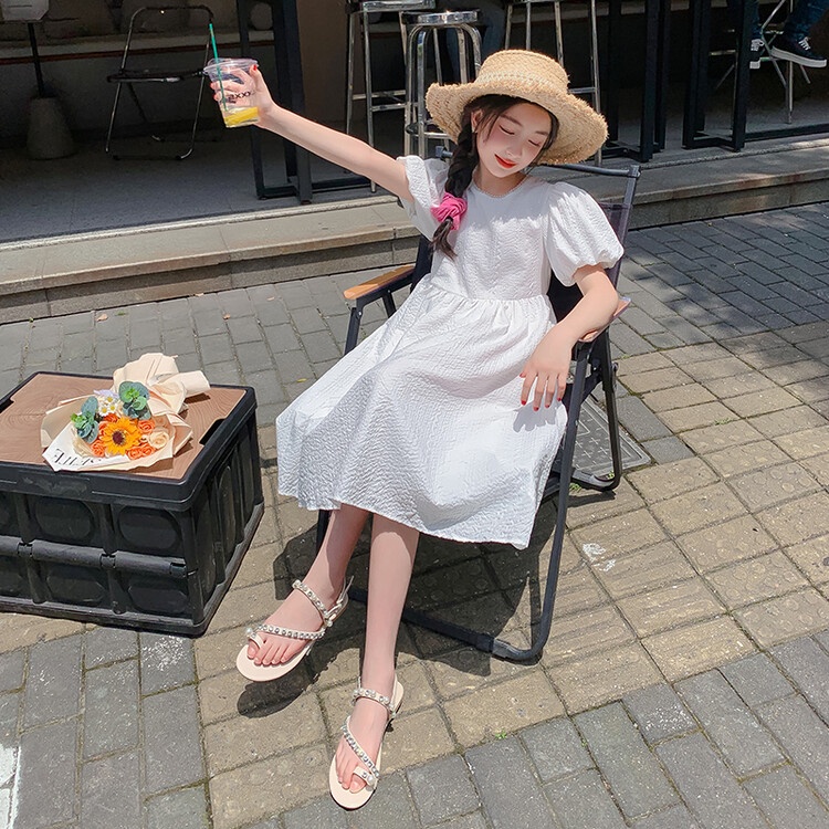 Đầm Đính Ngọc Trai Thời Trang Mùa Hè Mới 2023 Dành Cho Bé Gái