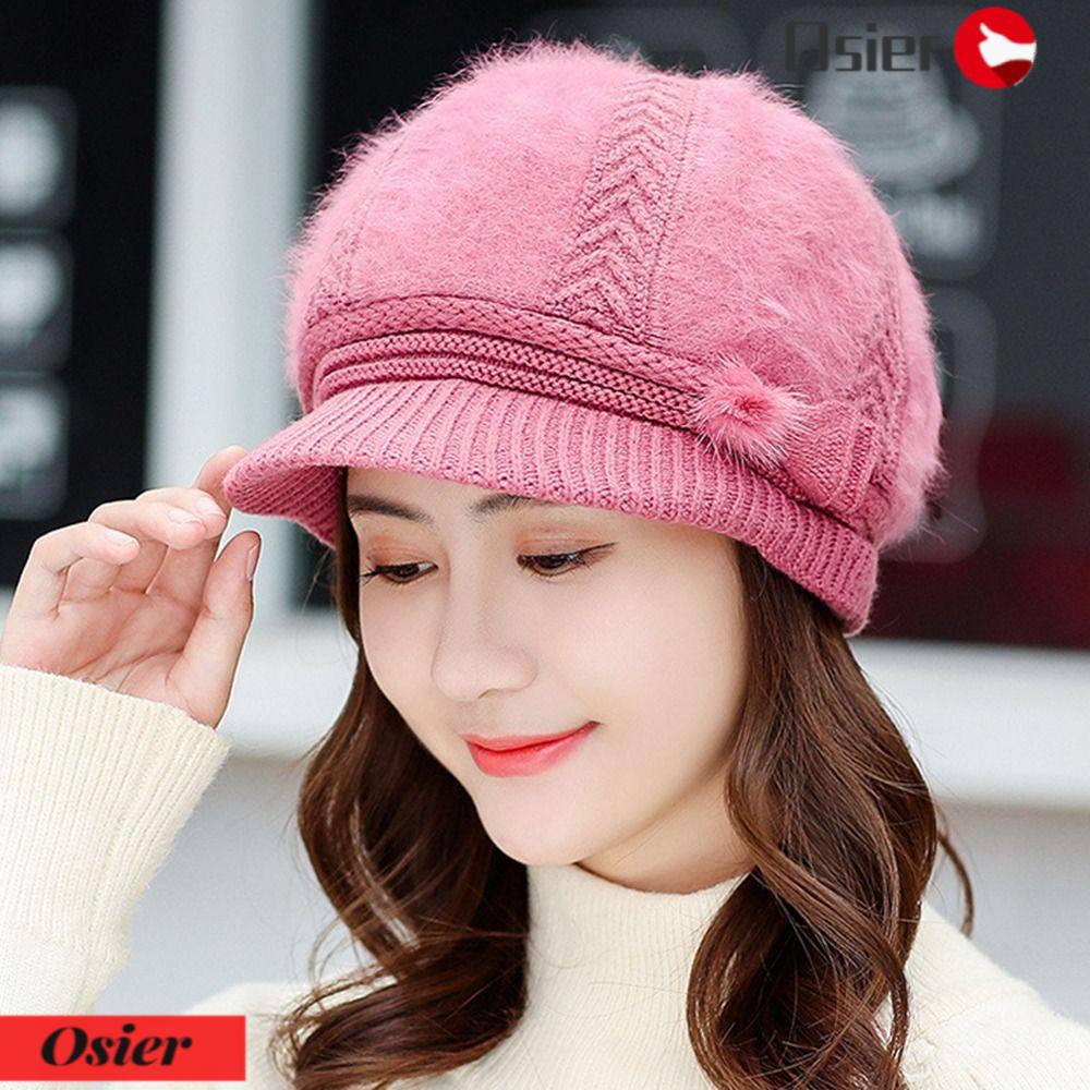 Mũ Len Dày Dặn Đính Quả Bông 1 Thời Trang Mùa Đông Cho Bạn Gái