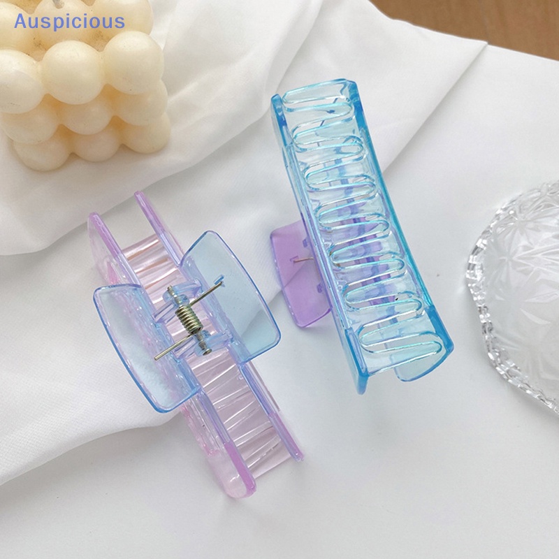 Kẹp Tóc Càng Cua Bằng Nhựa Màu Gradient Trong Suốt Phong Cách Hàn Quốc Thanh Lịch