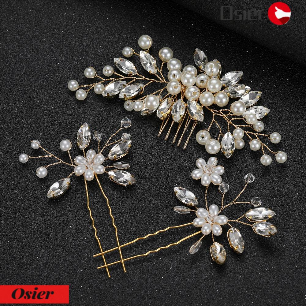 Bộ 1 Lược Cài Tóc Phù Dâu Thiết Kế Tinh Tế Sang Trọng 1 Cái|Lược Kẹp Tóc Cho Cô Dâu