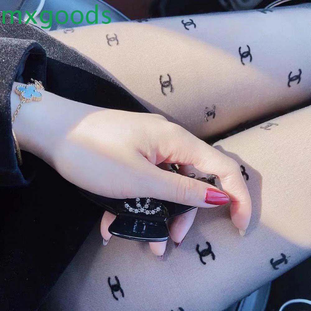Mxgoods Tất Lưới Đen Co Giãn Hai Chữ C Phong Cách Lolita Gợi Cảm Cho Nữ