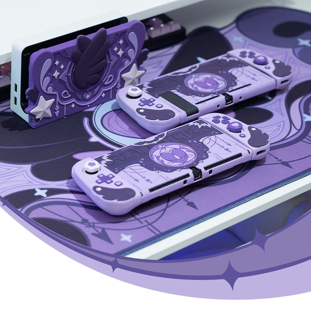 Ốp Bảo Vệ Máy Chơi Game Nintendo Switch Bằng Silicon Hình Đôi Cánh Màu Tối