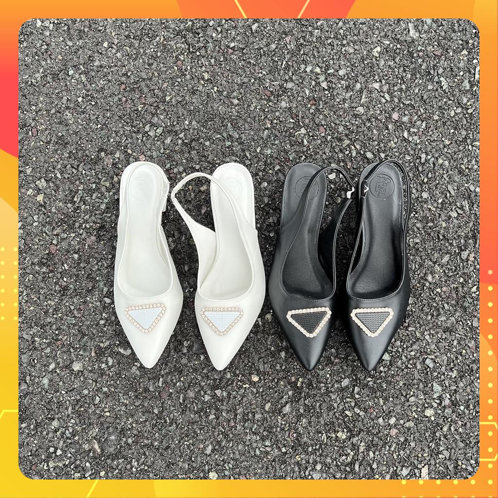 Giày bigsize cao gót khóa tam giác gót cao 3 cm size 40-44