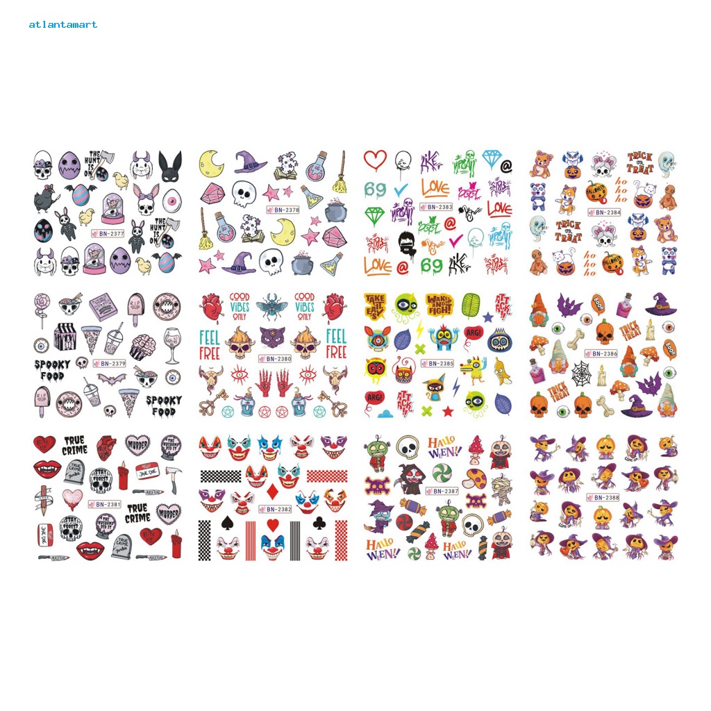 Túi Đựng Đồ Dùng Cao Cấp Tiện Dụng| Miếng Dán Trang Trí Móng Tay Nhiều Màu Sắc Không Phai Màu Họa Tiết Kinh Dị