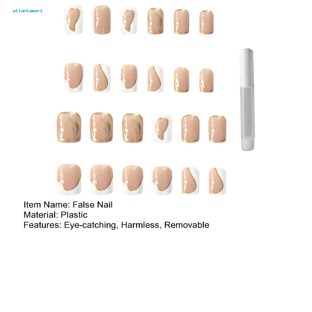 Túi Đựng Đồ Dùng Cao Cấp Tiện Dụng| 1 Bộ Móng Tay Giả Che Phủ Toàn Diện Không Phai Màu Kèm Keo Dán Trang Trí Móng Tay Ngắn Đơn Giản Cho Salon