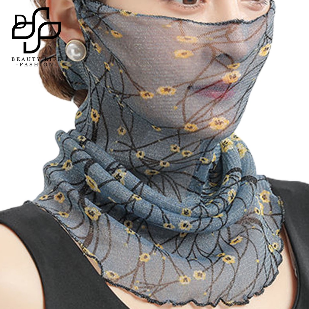Mạng Che Tai Bằng Lụa Nhỏ In Họa Tiết Thời Trang Chống Nước Chống Bụi Chống Nắng Bảo Vệ Mặt