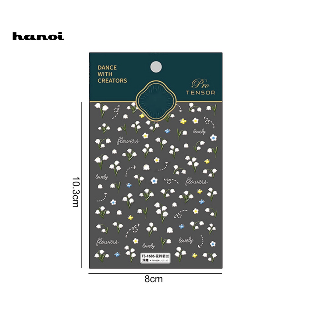 Miếng Dán Trang Trí Móng Tay 5D Tự Dính Không Phai Màu Chống Rơi Cho Nữ