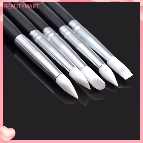 Set 5 Cọ Vẽ Móng Nghệ Thuật Bằng Silicon Mềm Tiện Dụng