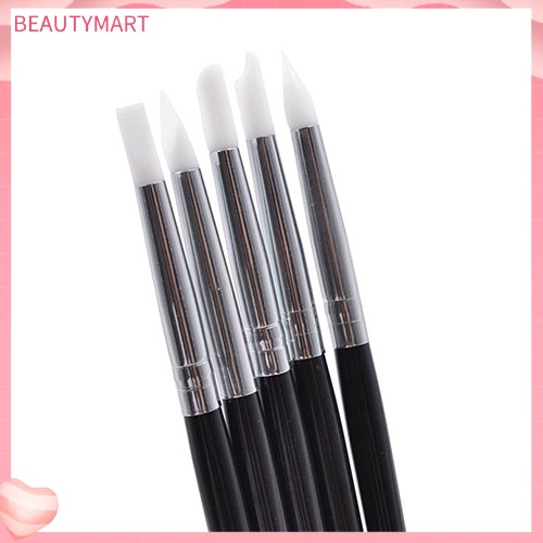 Set 5 Cọ Vẽ Móng Nghệ Thuật Bằng Silicon Mềm Tiện Dụng
