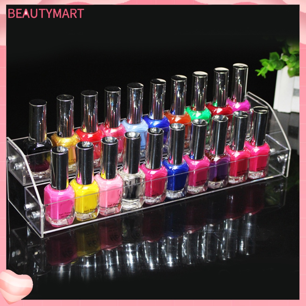 Giá Đỡ Trưng Bày Lọ Sơn Móng Tay Nhiều Tầng Bằng Acrylic Trong Suốt