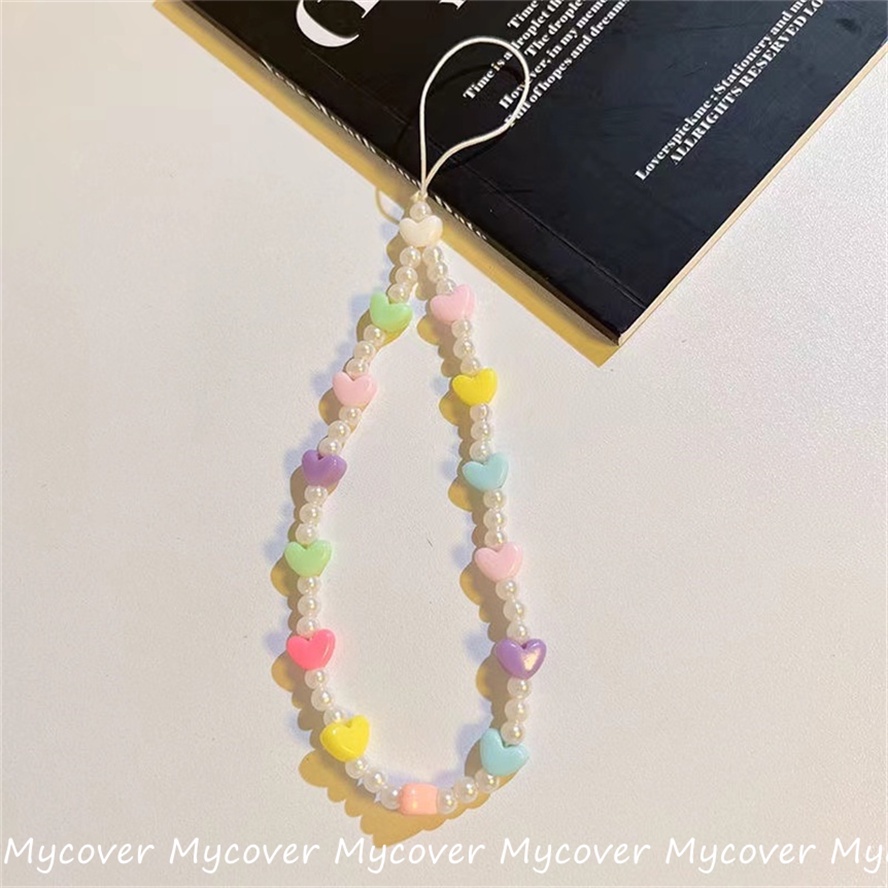 Dây Đeo Điện Thoại Trong Suốt Họa Tiết Hoa Bướm Đính Ngọc Trai Sang Trọng Chống Thất Lạc Tiện Dụng