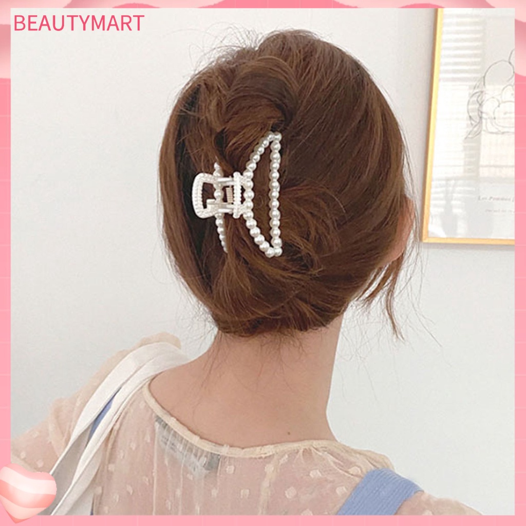 Kẹp Tóc Càng Cua Lớn Đính Ngọc Trai Giả Thanh Lịch Cho Nữ