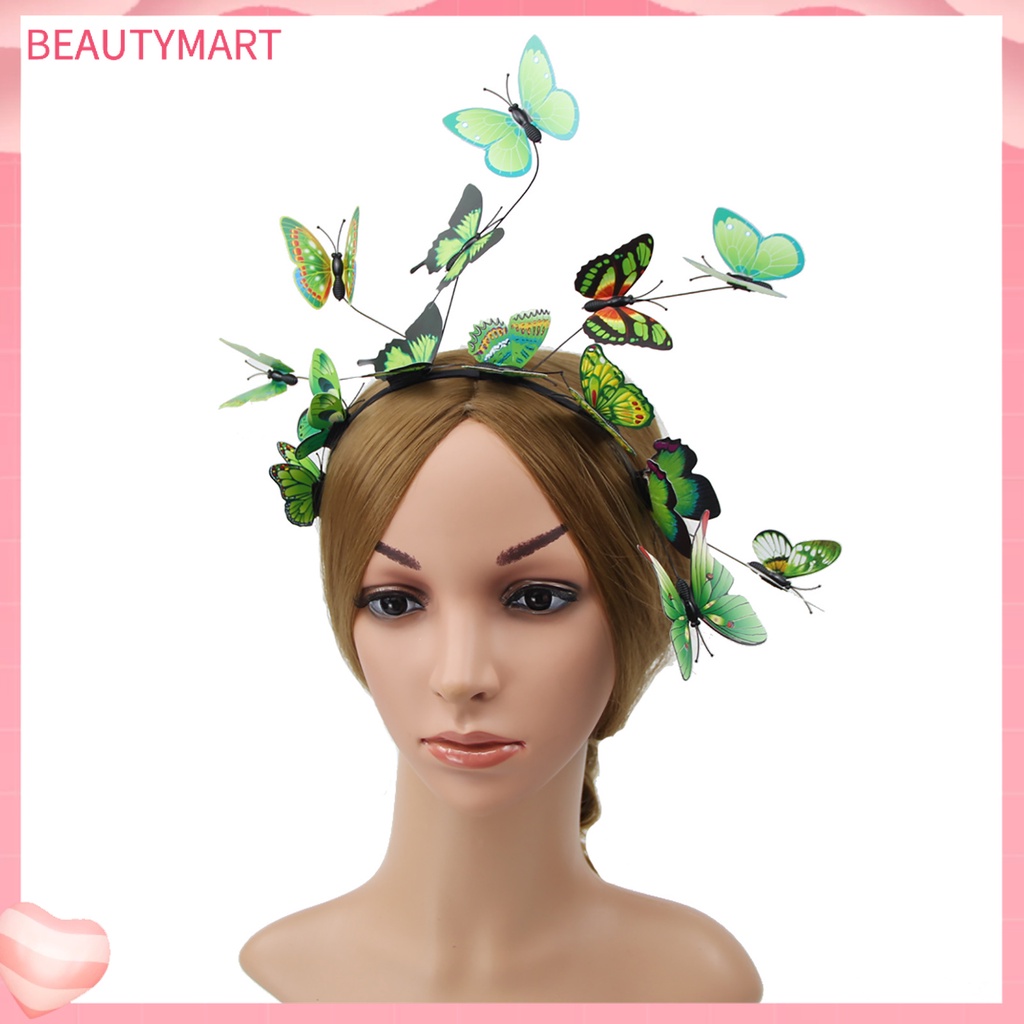 [beautymart] Cài Tóc Hình Vương Miện Bướm Phong Cách Bohemian Sống Động Thoải Mái Có Thể Điều Chỉnh Trang Trí Cho Tiệc Trà / Halloween