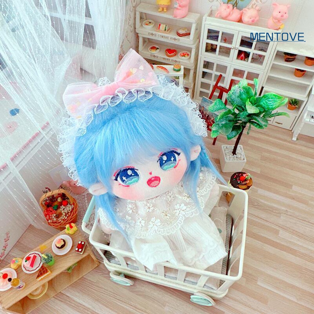 1 Bộ Quần Áo Búp Bê 20cm Bằng Vải Cotton Và Băng Đô Nơ Dễ Thương