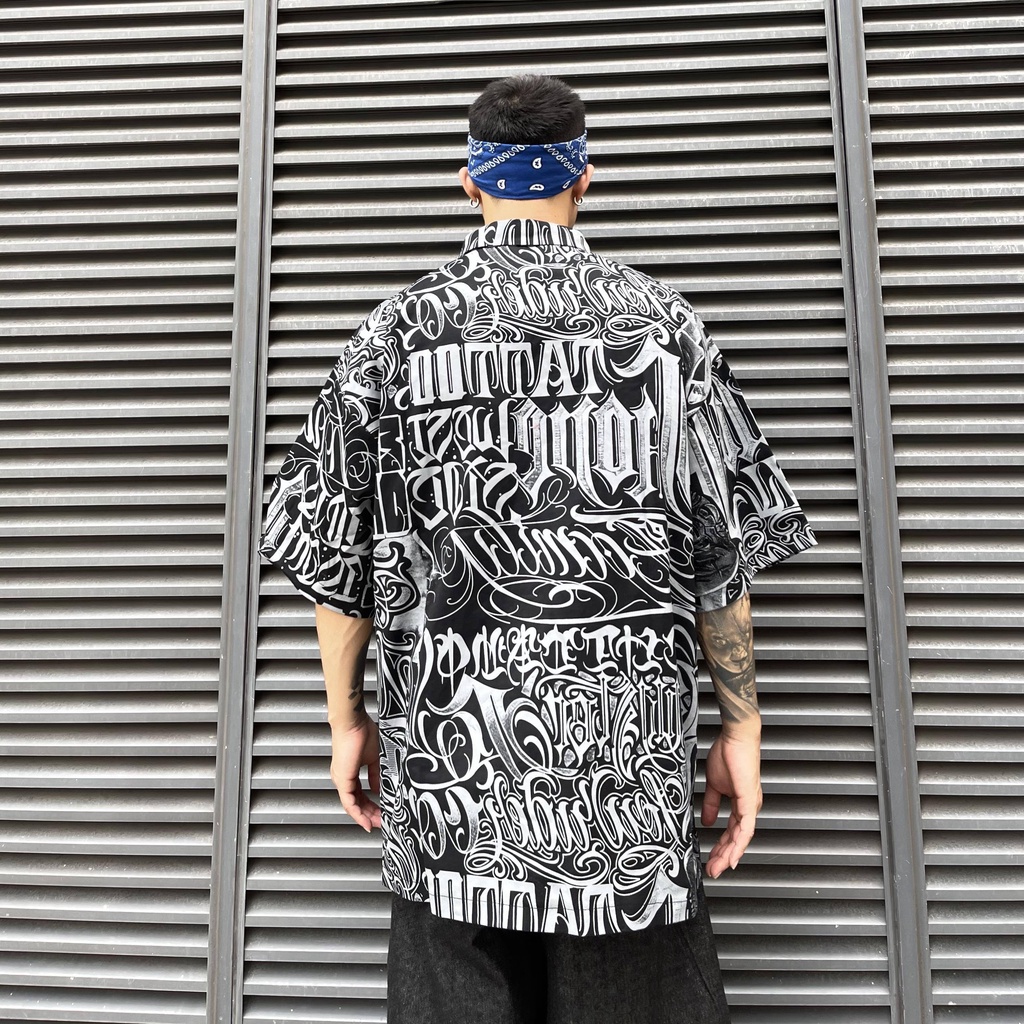 Áo Thun Tay Ngắn In Hoa Kiểu Hip-Hop Đường Phố Cá Tính