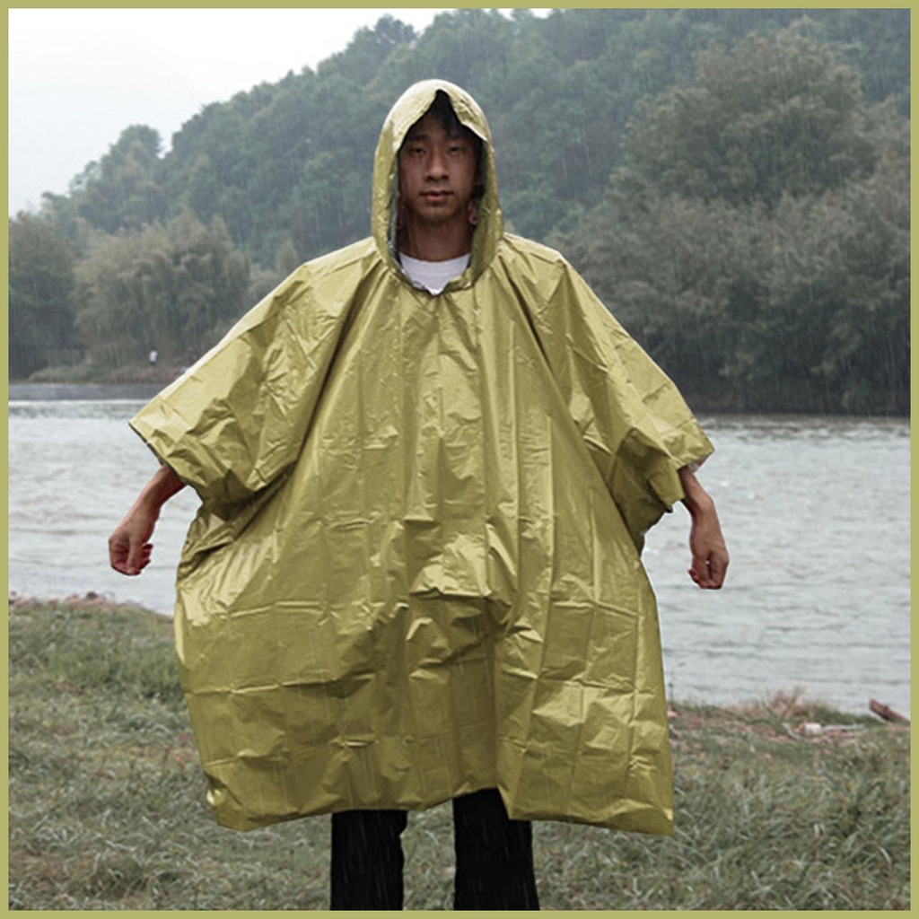 Người lớn Áo mưa Poncho Áo mưa Poncho Mưa Cape Áo mưa Màng nhôm PE không thấm nước Áo mưa có túi áo mưa di động ngoài trời phản quang dày