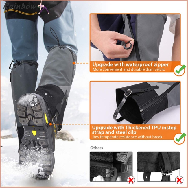 1 Cặp Tép Lót Giày Chống Thấm Nước Có Khóa Kéo Tiện Dụng Cho Nam Và Nữ