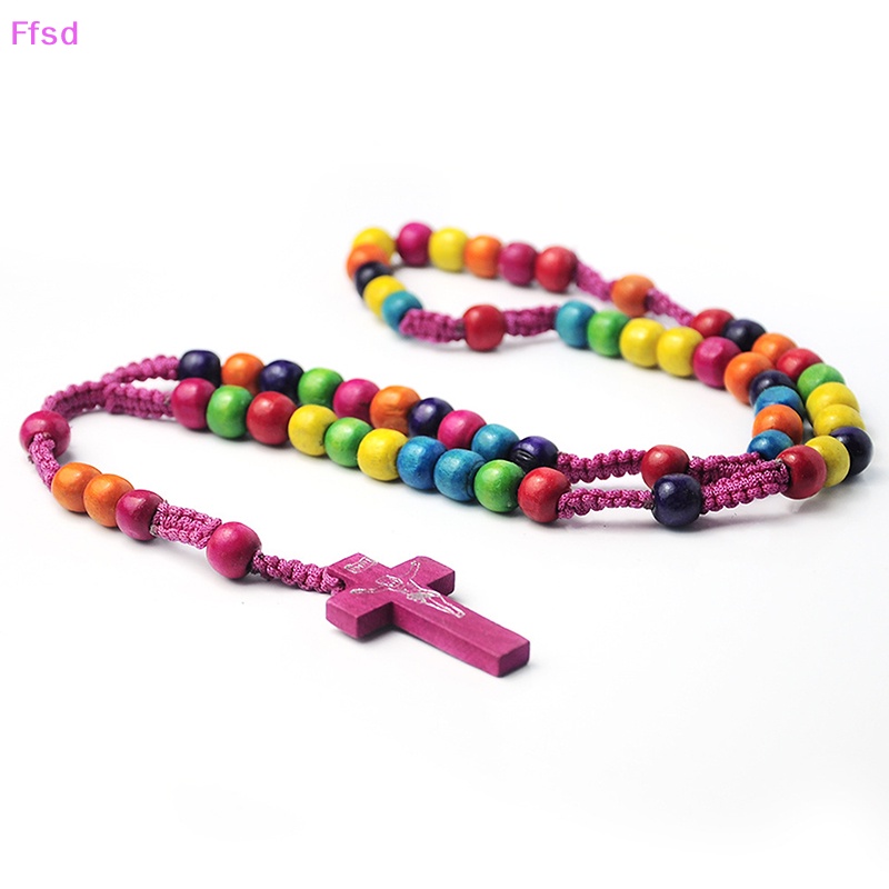 Vòng cổ Chuỗi Hạt Mặt Thánh Giá Bằng Hạt Màu Công Giáo Cho Nam Và Nữ