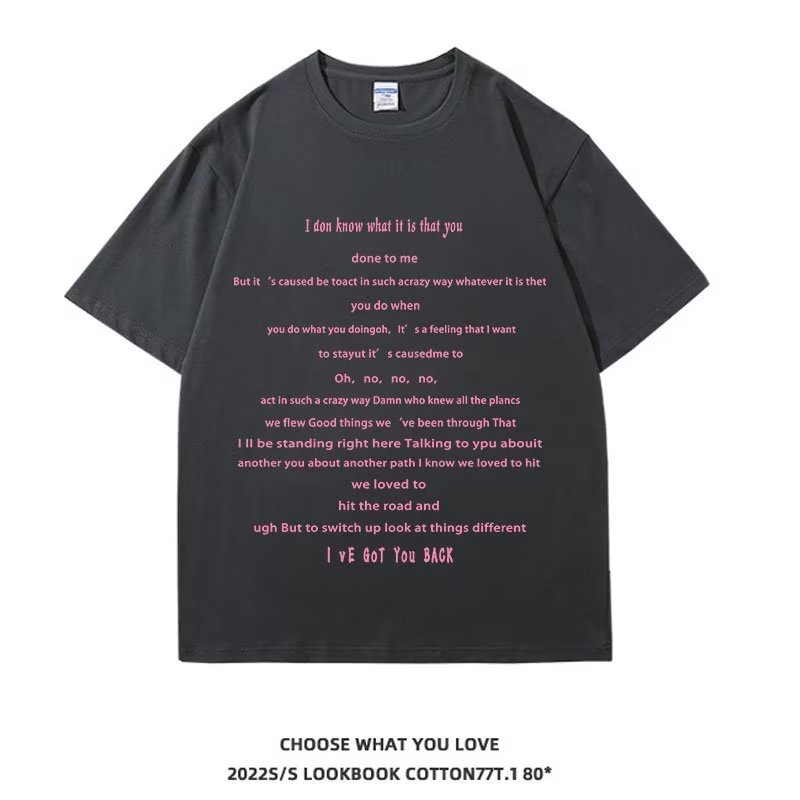 Áo Thun Ngắn Tay Cổ Tròn In Chữ Phong Cách Đường Phố Mỹ Thời Trang Mùa Hè Dành Cho Nam