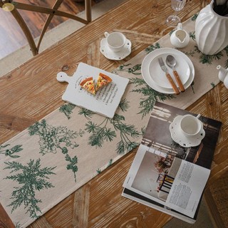 【VARSTR】Table Runner Cotton Decorations Farmhouse Spring Table Decoration Tablecloth