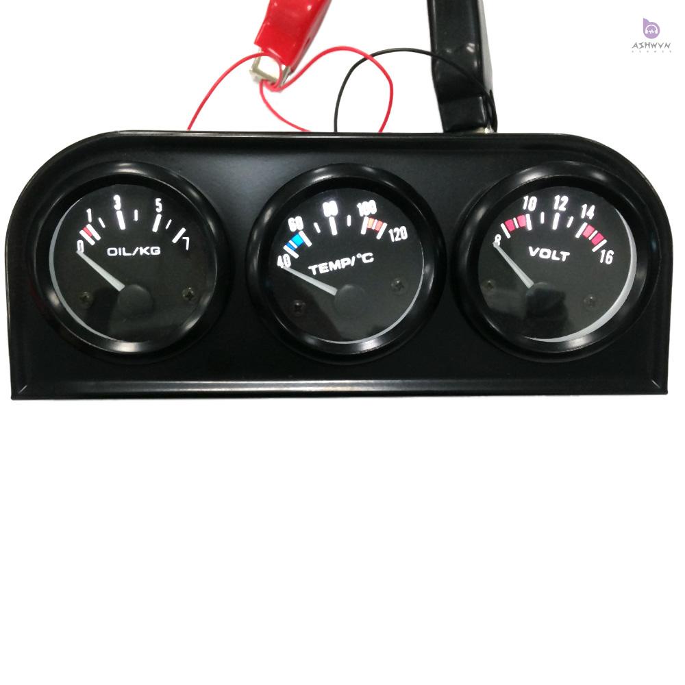 Bộ Đồng Hồ Đo Nhiệt Độ Nước / Dầu 3 Trong 1 52mm Chuyên Dụng Cho Xe Hơi / Xe Máy