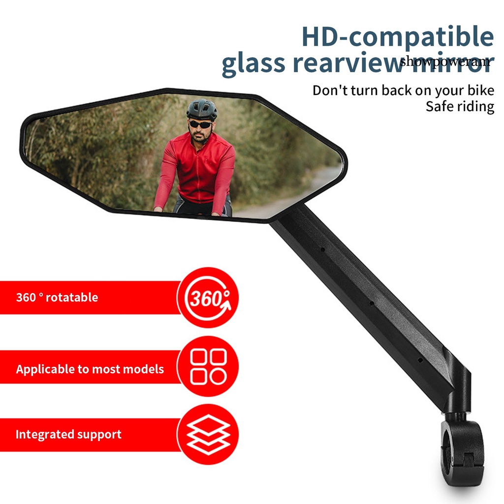 Gương Chiếu Hậu Tầm Nhìn Góc Rộng 21-26mm HD Có Thể Điều Chỉnh Xoay 360 Độ Gắn Tay Lái Xe Đạp