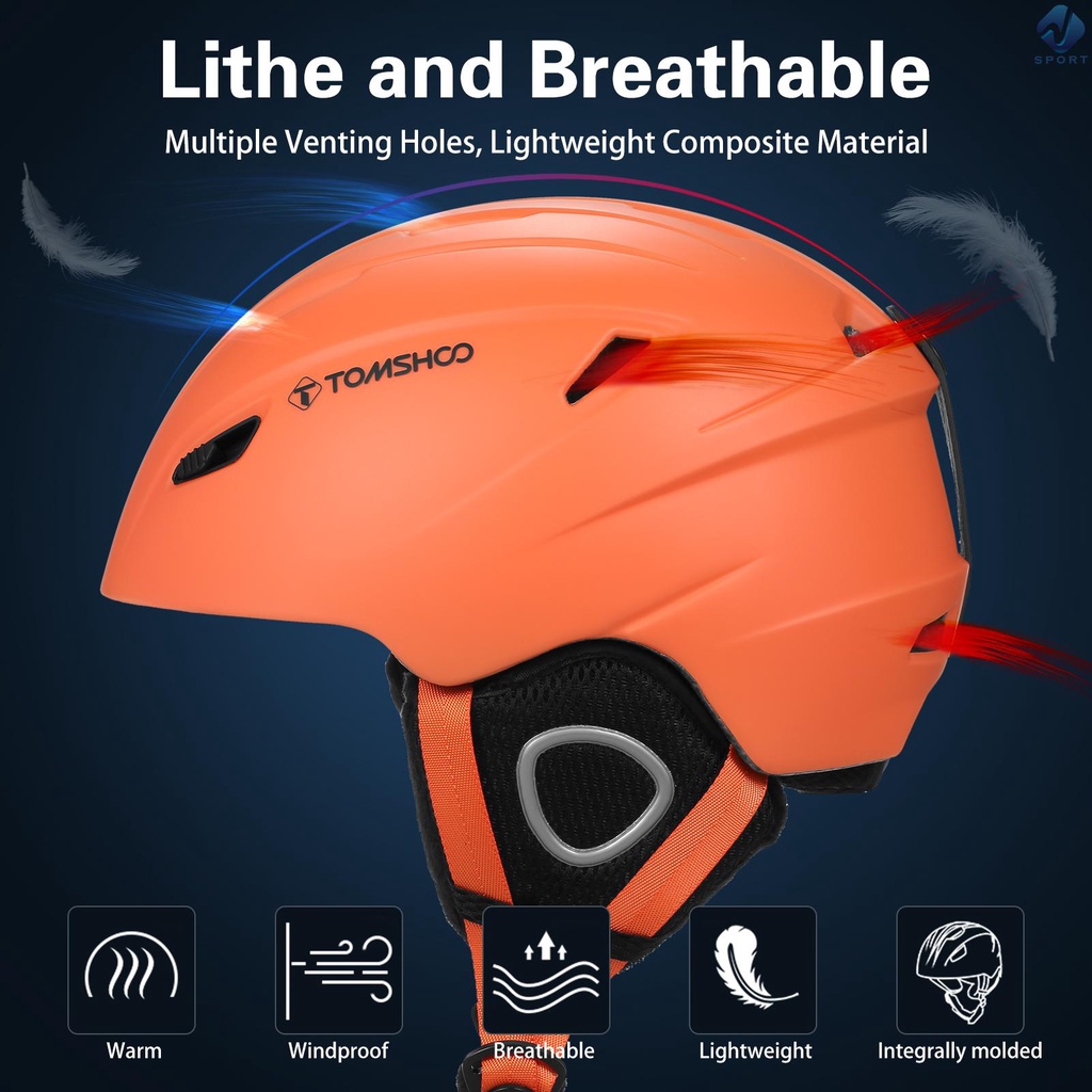 Mũ Bảo Hiểm Trượt Tuyết Kèm Miếng Lót Tai Có Thể Tháo Rời