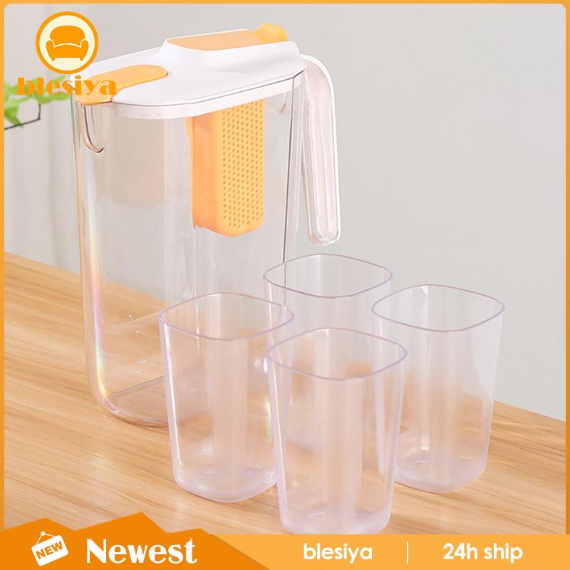 Bình Đựng Trà / Cà Phê Kín Khí Trong Suốt Kèm 4 Cốc