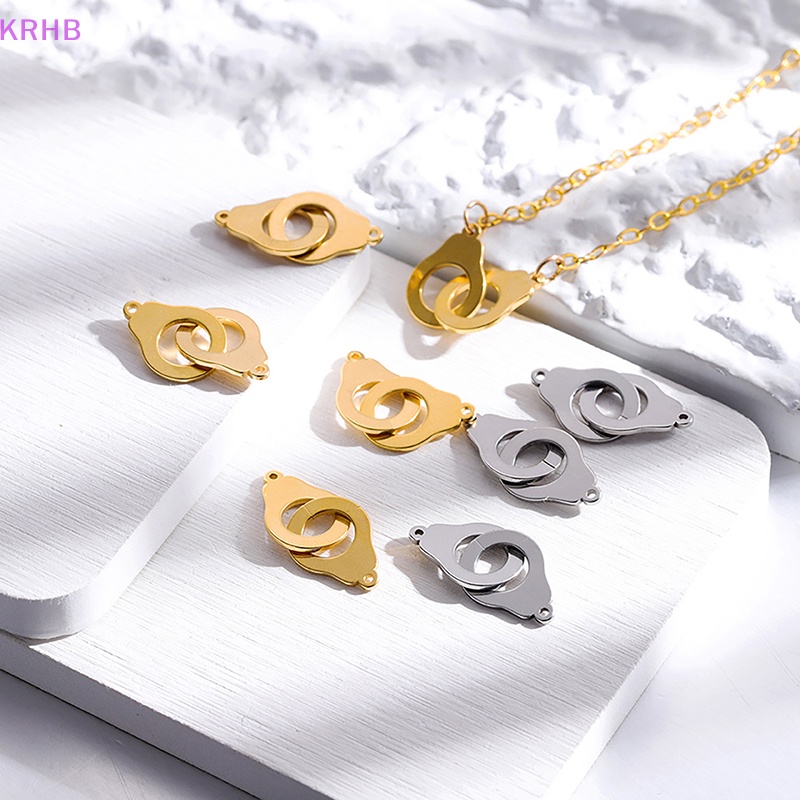 Set 5 Mặt Vòng cổ Bằng Thép Không Gỉ Hình Còng Tay DIY Sáng Tạo Dễ Phối Đồ Mới