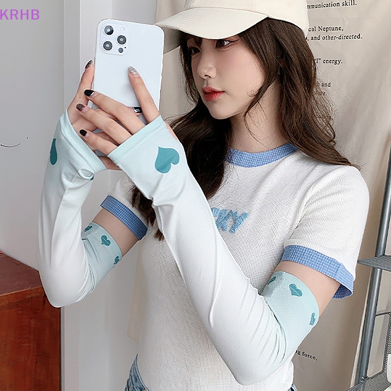 Găng Cánh Tay Chống Nắng Tia UV Bằng Lụa Lạnh Bảo Vệ An Toàn Cho Nam Và Nữ Mới